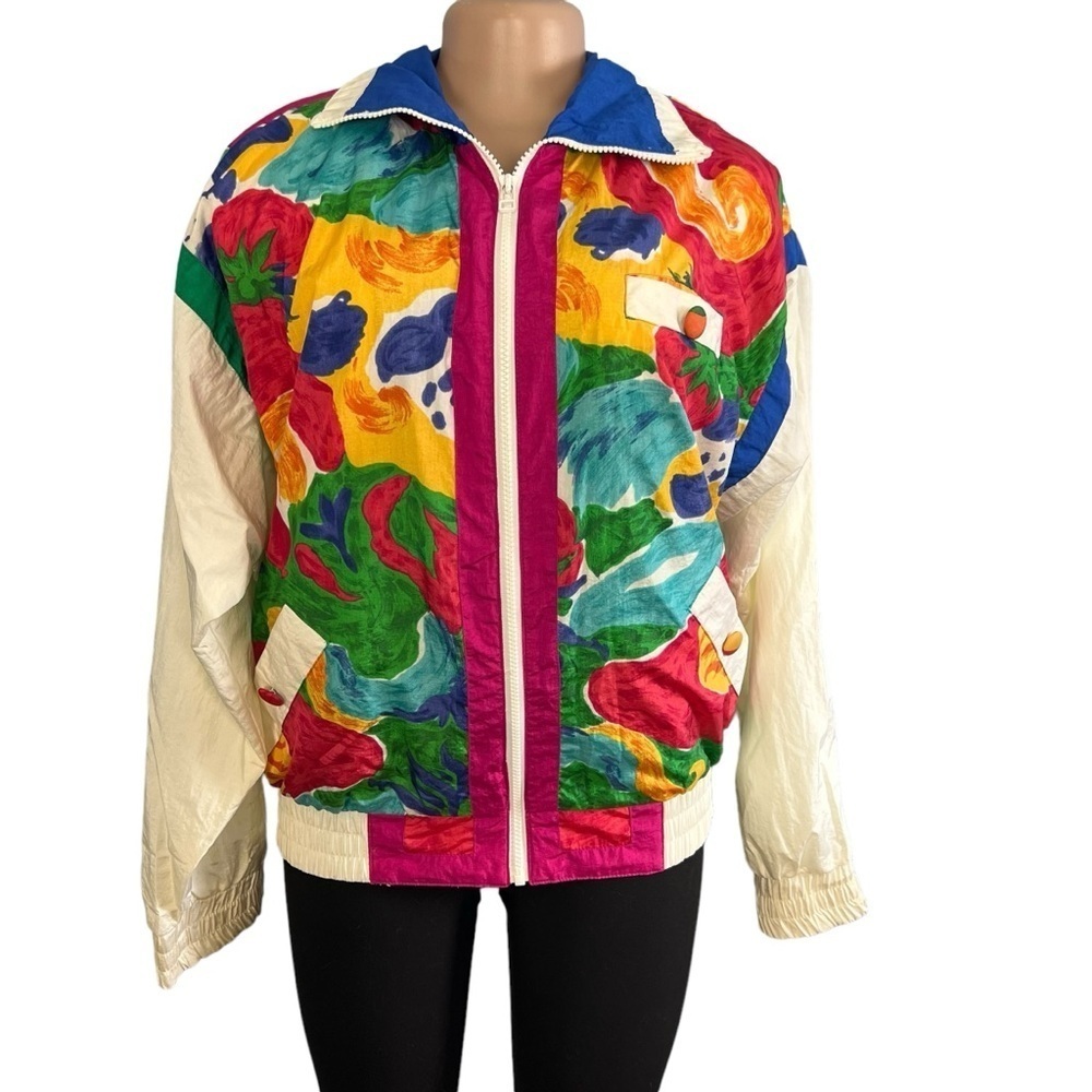 3/$30 ☀️ Andy Johns Vintage 90s Vibrant Colorful Windbreaker Jacket
